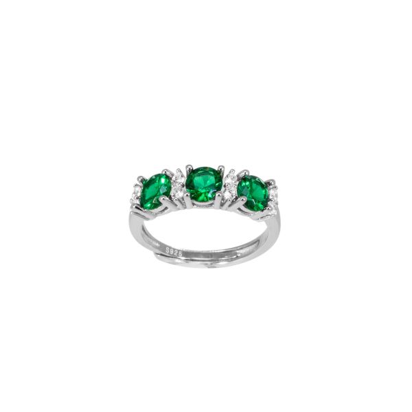 Anello in Argento Trilogy verde