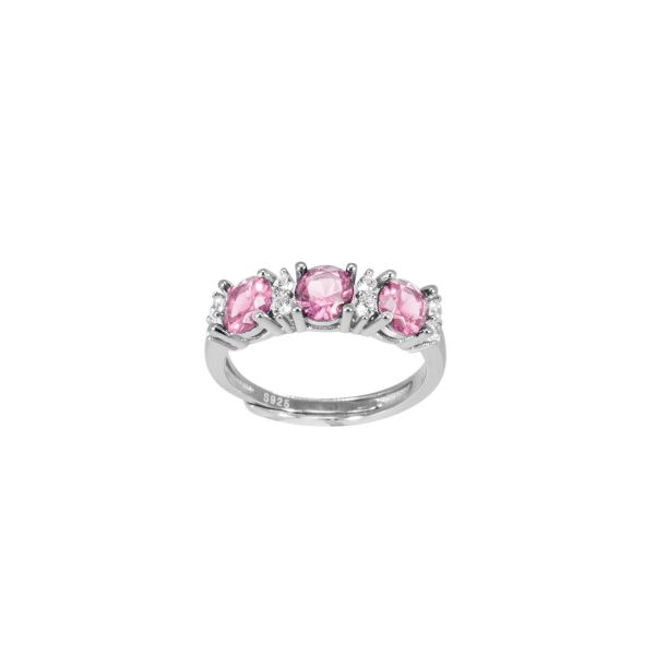 Anello in Argento Trilogy rosa - Regolabile