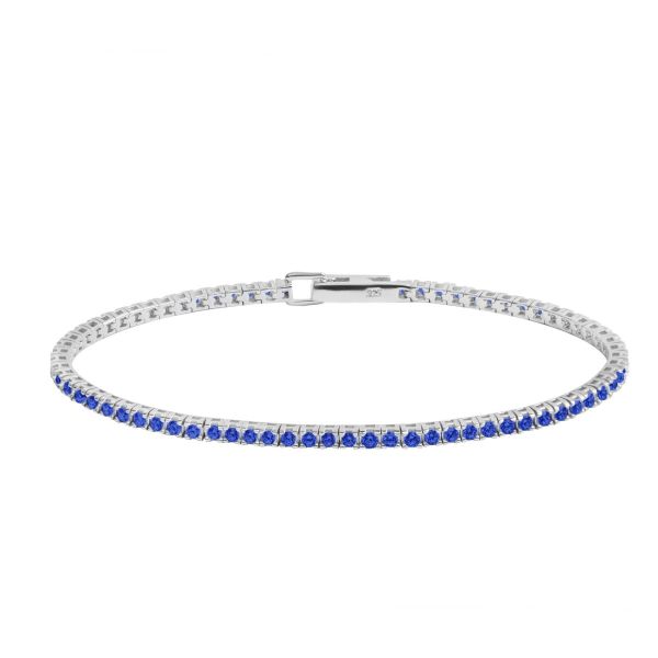 Bracciale tennis in Argento Pietre blu