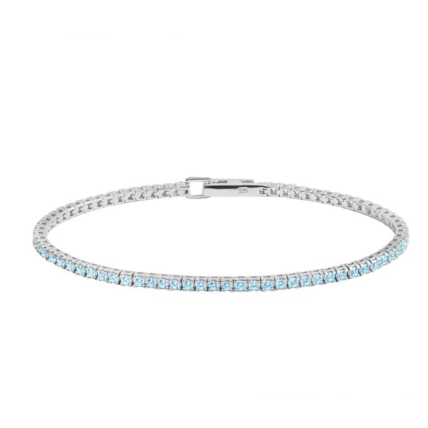 Bracciale tennis in Argento Pietre azzurre