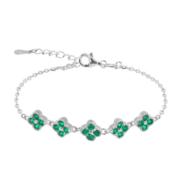 Bracciale in Argento Fiore verde