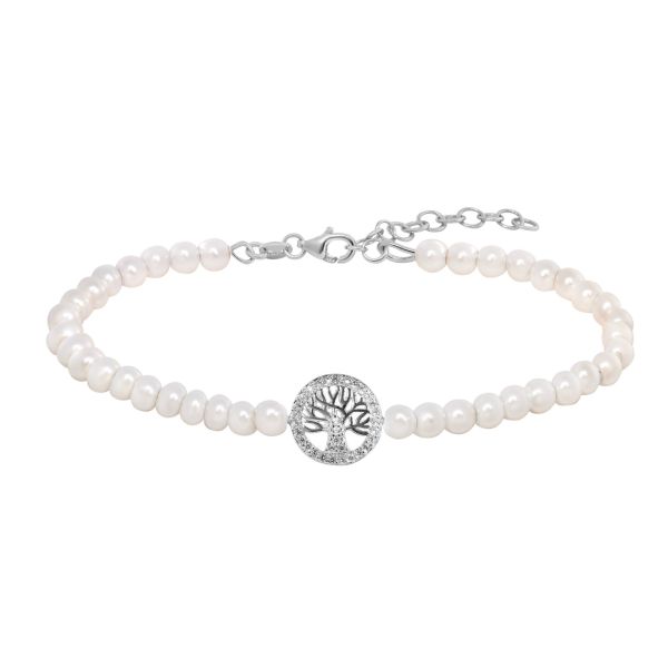 Bracciale in Argento Perle e Albero della vita