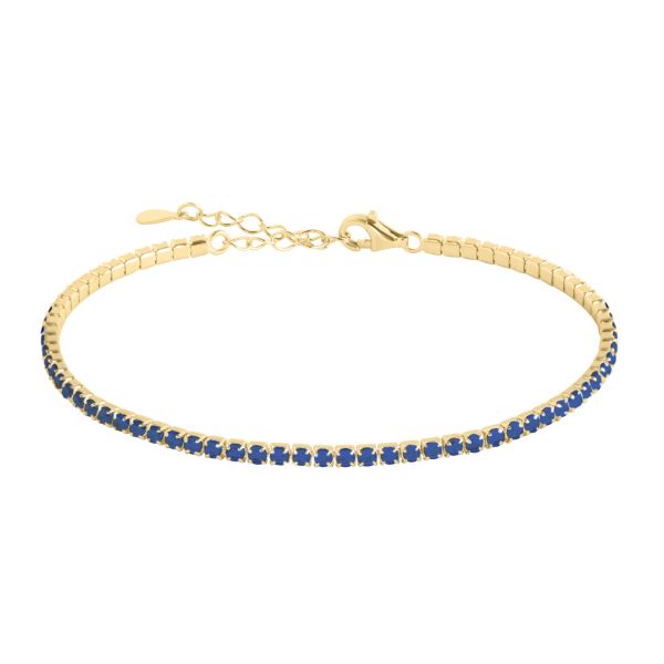 Bracciale tennis in Argento Pietre blu