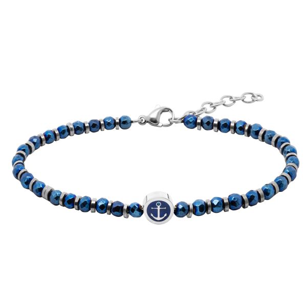 Bracciale in Acciaio Sferette blu