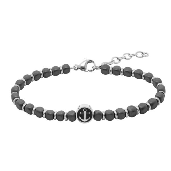 Bracciale in Acciaio Sferette nere