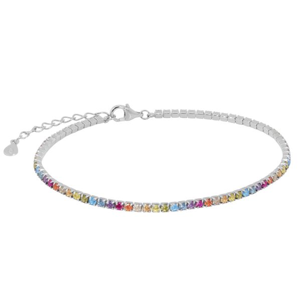 Bracciale Tenni in Argento Arcobaleno