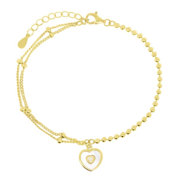 Bracciale in Argento Cuore madreperla