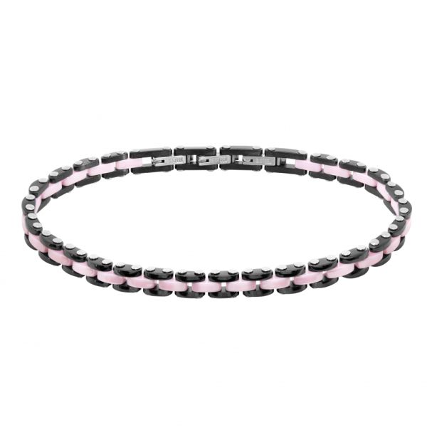 Bracciale in Acciaio Ceramica rosa