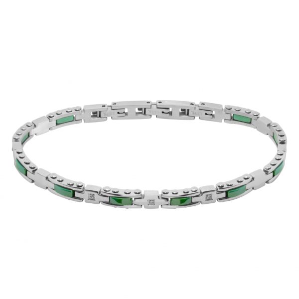 Bracciale in Acciaio Ceramica verde