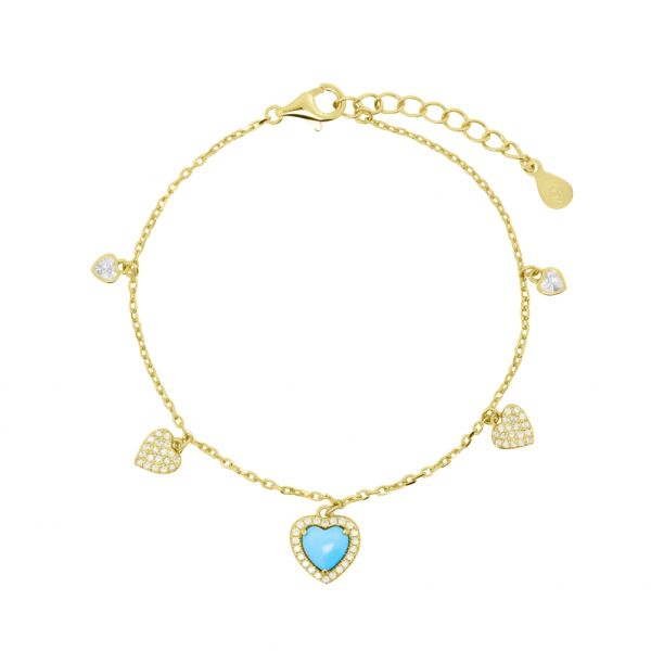 Bracciale in Argento Cuore azzurro