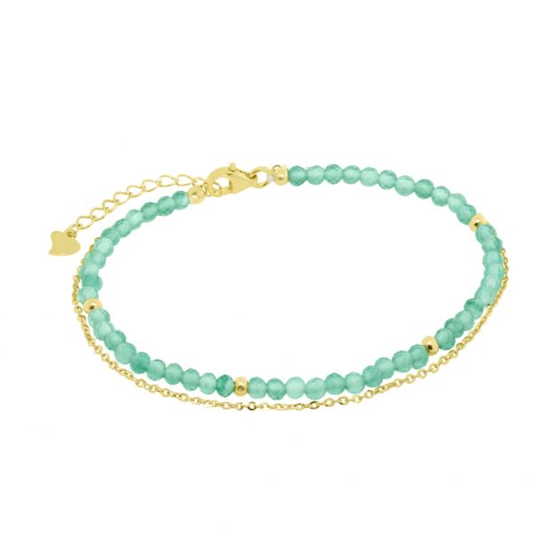 Bracciale in Argento Agata verde