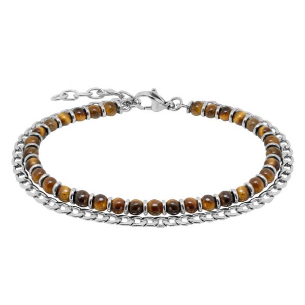 Bracciale in Acciaio Occhio di Tigre