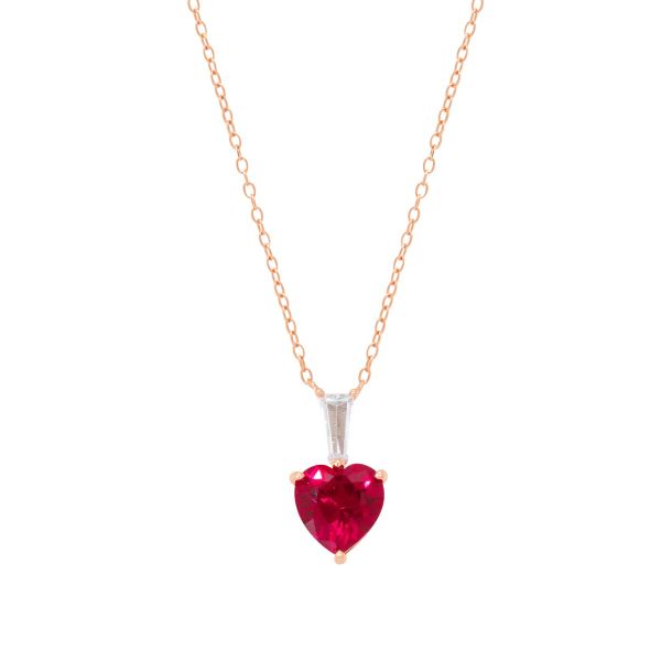 Girocollo in Argento Cuore rosso