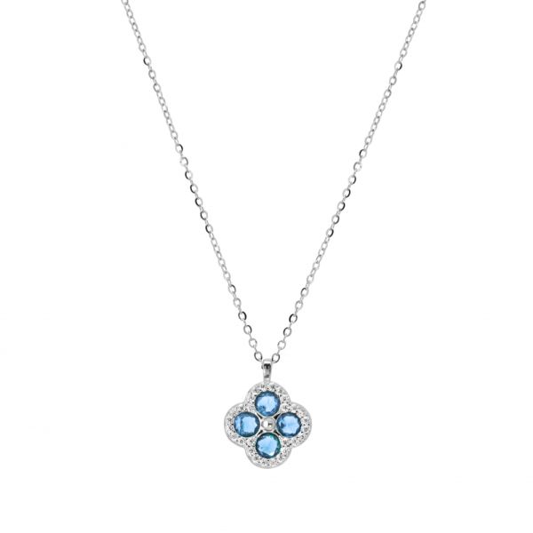 Girocollo in Argento Fiore azzurro