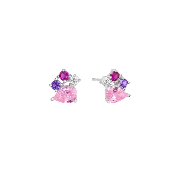 Orecchini in Argento Pietre rosa