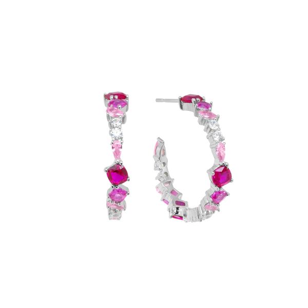 Orecchini in Argento Pietre rosa