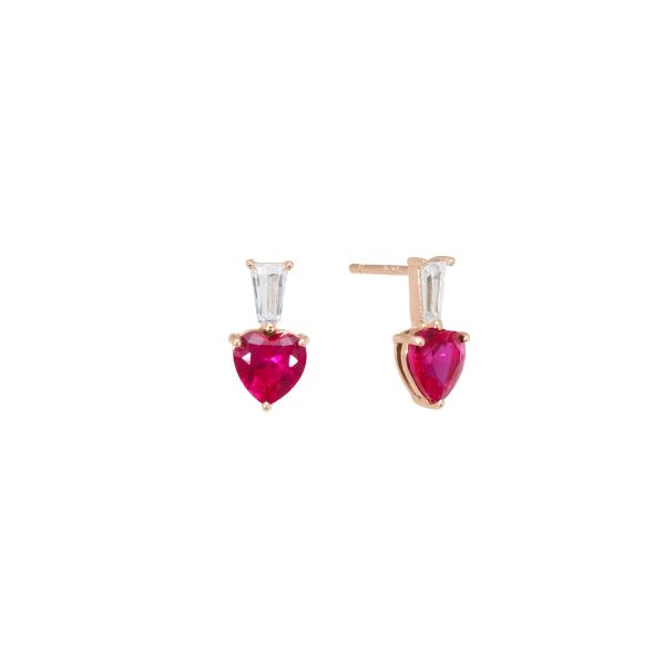 Orecchini in Argento Cuore rosso