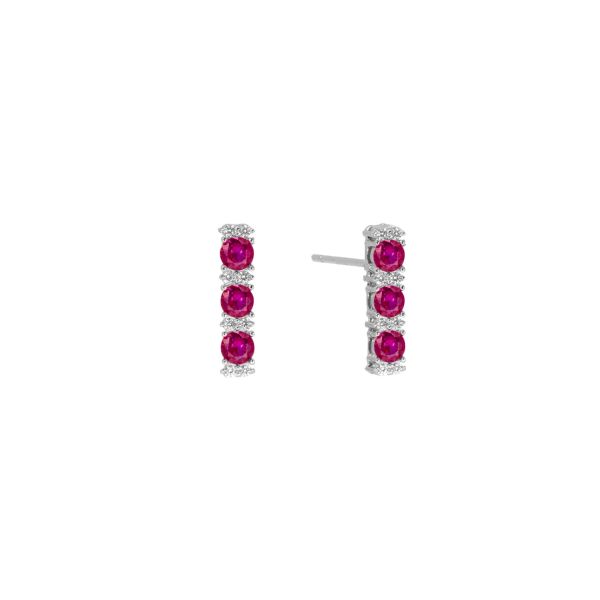 Orecchini in Argento Trilogy rosso