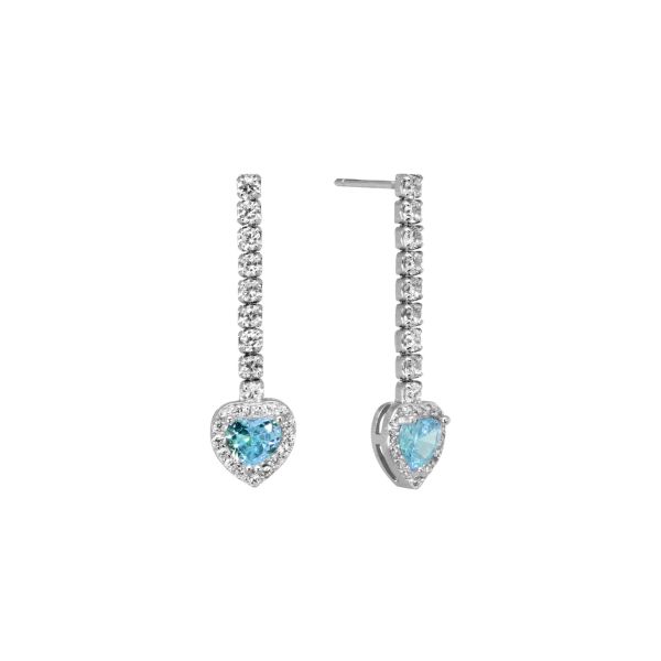 Orecchini in Argento Cuore azzurro