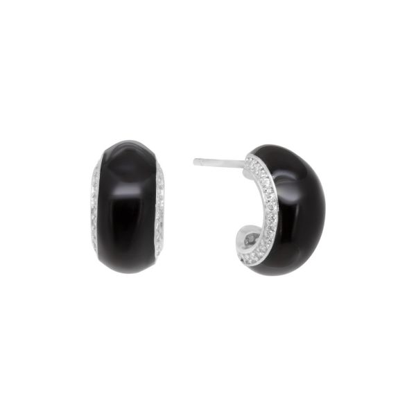 Orecchini in Argento Smalto nero