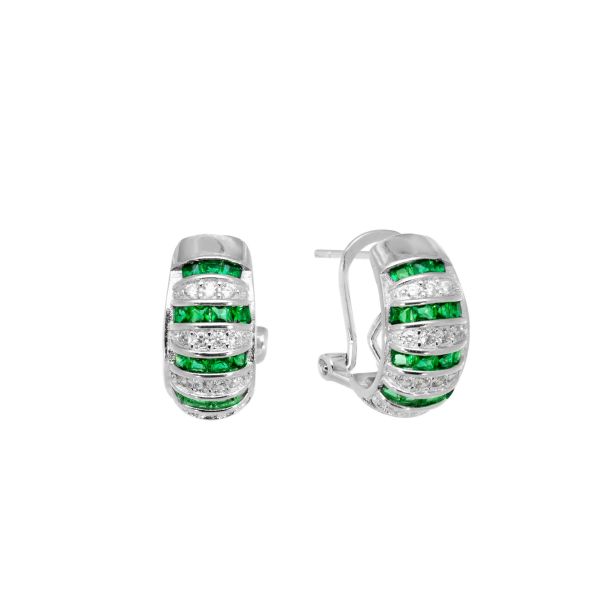 Orecchini in Argento Pietre verdi