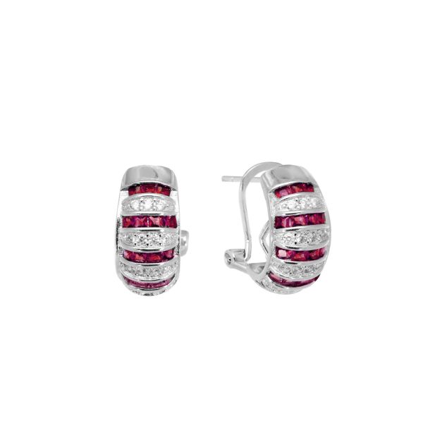 Orecchini in Argento Pietre rosa