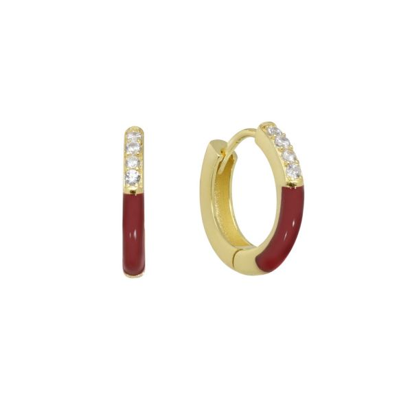 Orecchini in Argento Smalto rosso