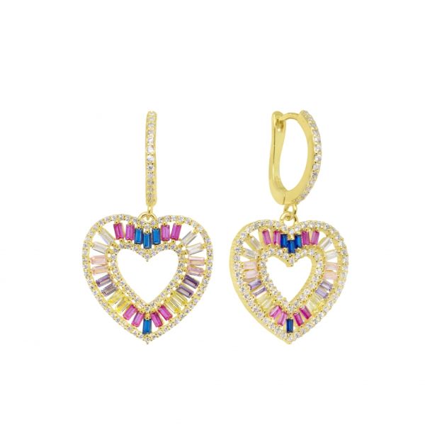 Orecchini in Argento Cuore multicolore