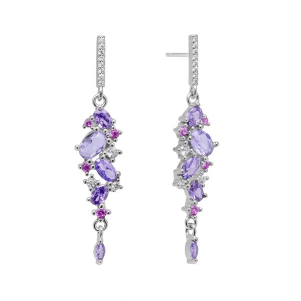 Orecchini in Argento Pietre lilla