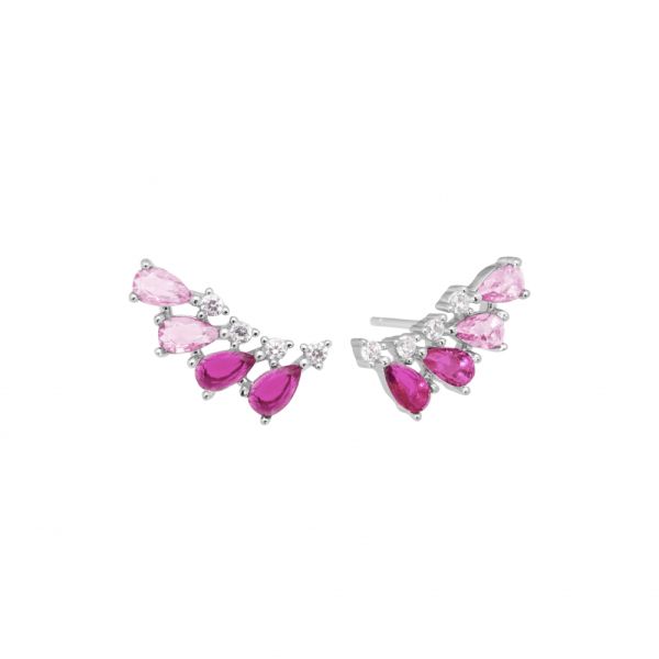 Orecchini in Argento Pietre rosa