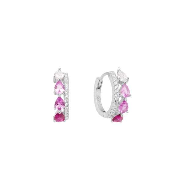 Orecchini in Argento Pietre rosa