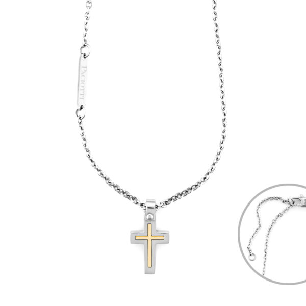 Girocollo Croce Acciaio e Oro