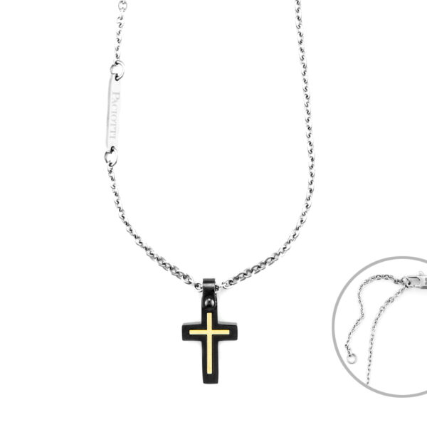 Girocollo Croce Acciaio e Oro