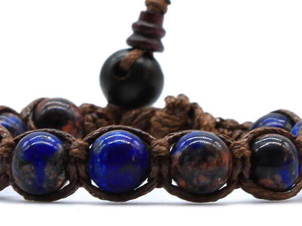 Bracciale Tibetano Quarzo mosanite blu 8mm