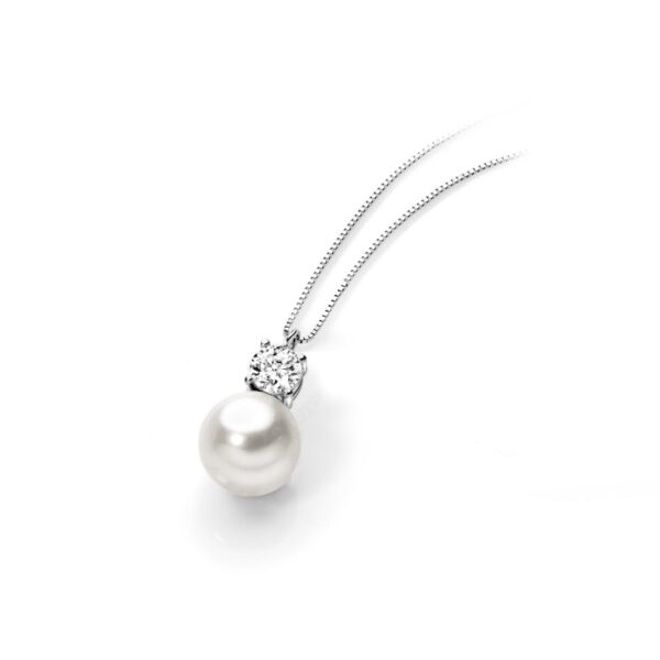 Girocollo in Oro bianco e Perla naturale