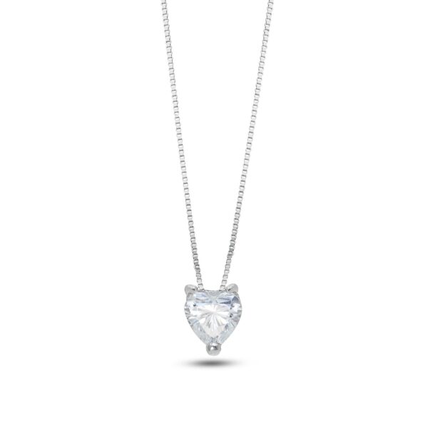 Girocollo in Oro bianco Cuore bianco