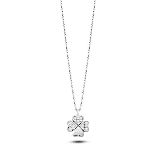 Girocollo in Oro bianco Quadrifoglio