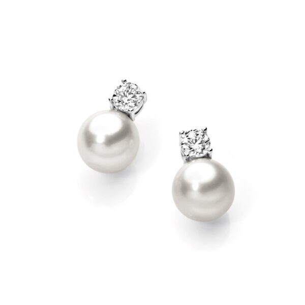 Orecchini in Oro bianco e Perla naturale