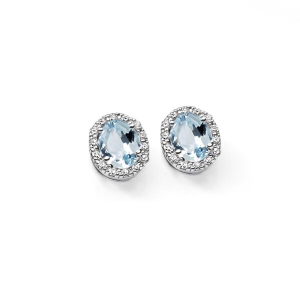 Orecchini in Oro bianco Pietra azzurra