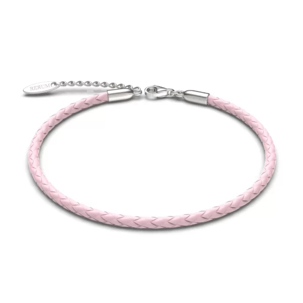 Bracciale in Cuoio naturale Rosa 17 cm
