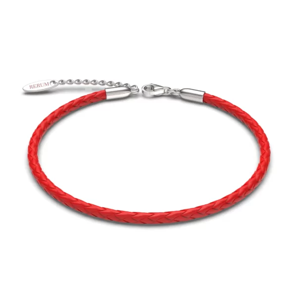 Bracciale in Cuoio naturale Rosso 17 cm