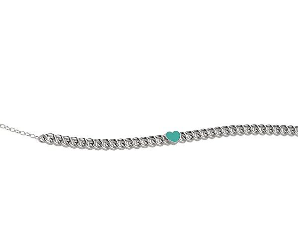 Bracciale in Argento Cuore azzurro