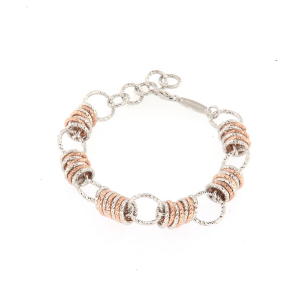 Bracciale in Argento Bicolore Cerchi