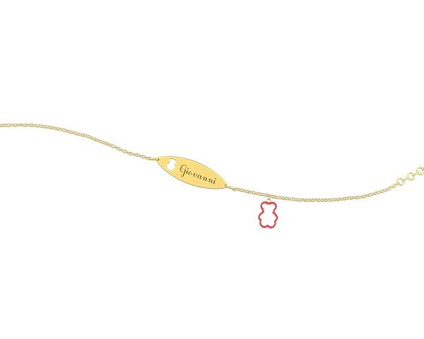 Bracciale in Oro giallo Orsetto rosa