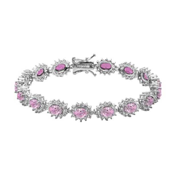 Bracciale in Argento con Pietra rosa