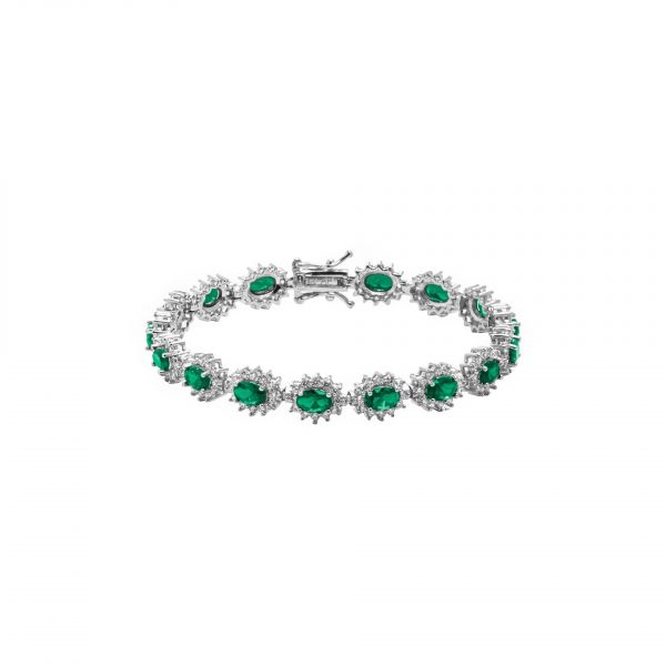 Bracciale in Argento con Pietra verde