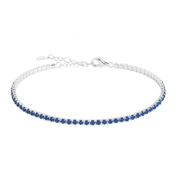 Bracciale Tennis in Argento Pietre blu