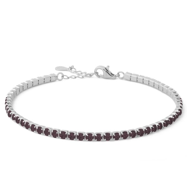 Bracciale Tennis in Argento Pietre nere