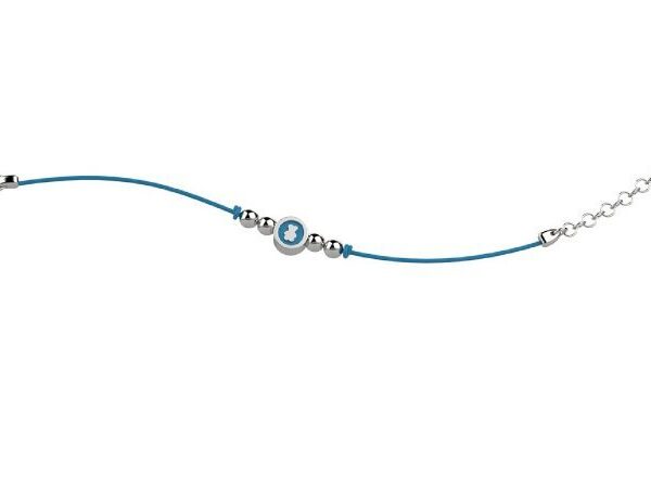 Bracciale Laccio azzurro Orsetto