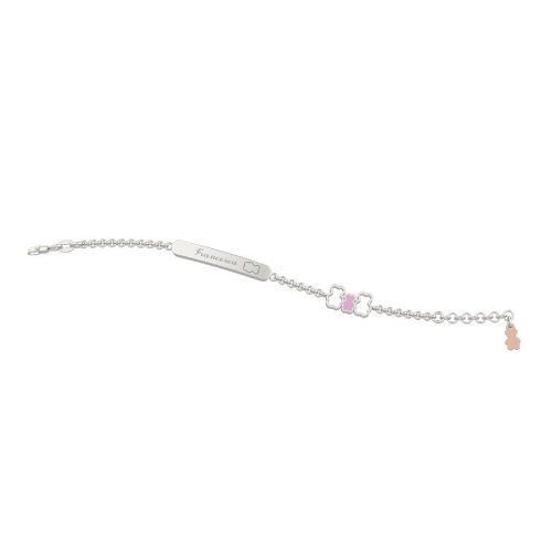 Bracciale targhetta Orsetti rosa